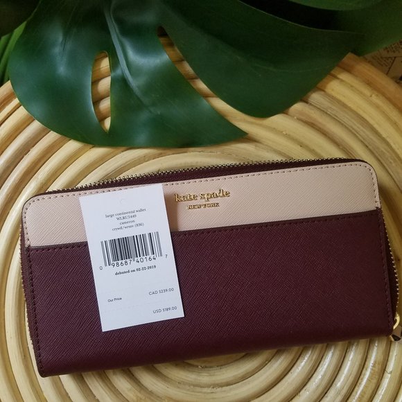 Kate Spade Large Cameron Satchel Wallet Cherrywood - Picture 7 of 13